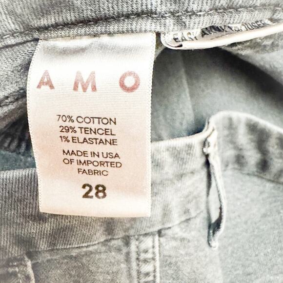 AMO Easy Army Trouser Washed Black Raw Hem Gray Denim Jeans Size 28 - Picture 7 of 9